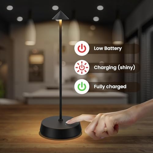 Cordless Touch Table Lamp Rechargeable LED Battery Operated 6000mAh