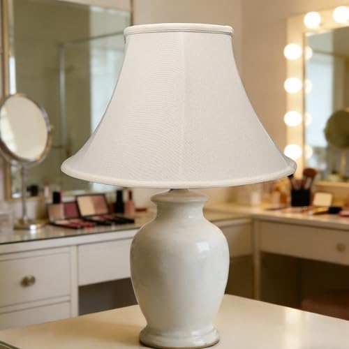 White Bell Lampshade, 6" x 13" x 10", Replacement Lamp shade, Pack 1