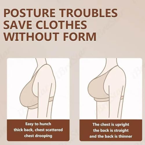 Posture Corrector Bra for Women Front Closure Cross Back Wireless Bras Seamless Full Support Push Up Bralette