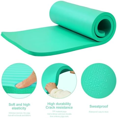 HULKFIT High Density Non Slip Yoga Mat, Extra Thick Exercise Mat with Carrying Strap, for Pilates, Fitness, Home Gym & Floor Workouts - Multiple Thickness & Multiple Color