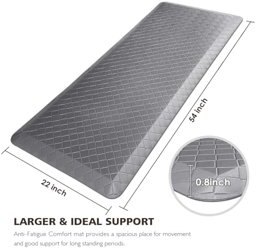 HappyTrends Kitchen Floor Mat - 4/5 Inch Thick Anti-Fatigue Kitchen Rug