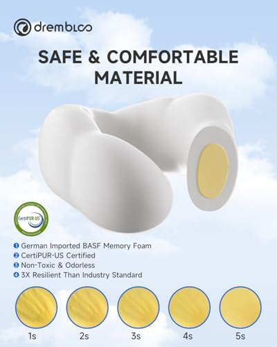 Travel Neck Pillow for Airplane, 360° Ergonomic Support for Sleeping