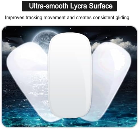 Small Mouse Pad, Mini Mouse Pad 6 X 8 Inch with Non-Slip Rubber Base for Keyboard Tray Laptops Wireless Mouse Home Office Travel, Washable & Portable (Moon and Ocean)
