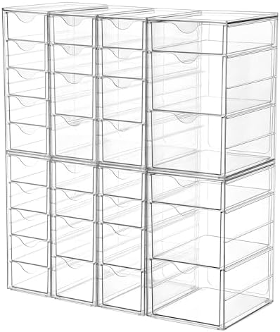 Vtopmart Acrylic Desk Organizer with 32 Drawers for Office, Makeup, Crafts