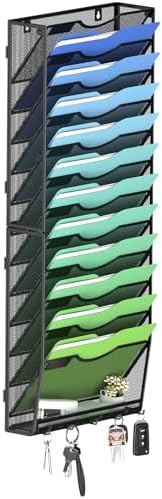 Kuntine.B Wall File Organizer Office Hanging Magazine Holder Wall File Organizer for Office Home