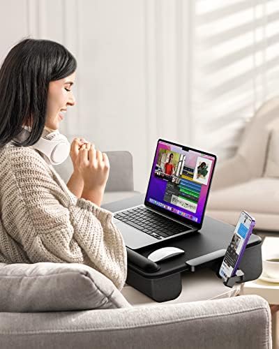 SAIJI Laptop Lap Desk, Portable Laptop Desk for Bed Fits Up to 17" Laptops