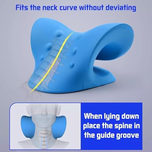 Neck and Shoulder Relaxer, Cervical Traction Device for TMJ Pain Relief and Cervical Spine Alignment, Chiropractic Pillow Neck Stretcher