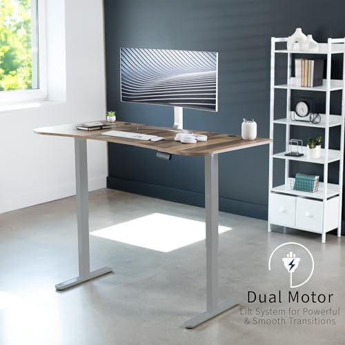 VIVO Reclaimed Wood 60 x 24 in Standing Desk, DESK-KIT-E2G1P