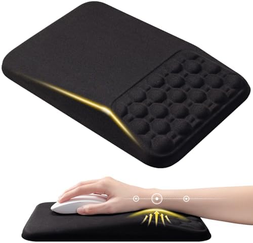 Ospelelf Mouse Pad with Wrist Rest Black Ergonomic Comfortable Pain Relief Mousepad Wrist Support for Laptop Computer
