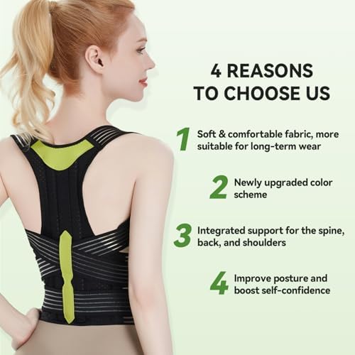Posture Corrector for Women and Men, Breathable Full Back Brace Support