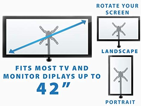 Mount-It! Ultra-Wide Single Monitor Arm Desk Mount, Height Adjustable Pole Stand for 13–42 Inch Screens up to 22 lbs, VESA 75x75 to 200x200, Clamp & Grommet