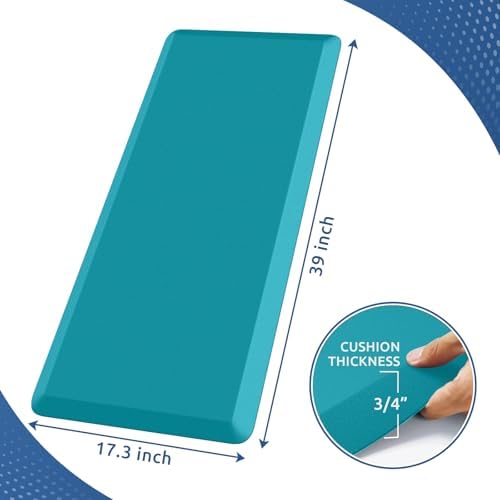 KitchenClouds Kitchen Mat Cushioned Anti Fatigue Kitchen Rug 0.8inch Water Resistant Non Slip Kitchen Rugs and Mats Standing Desk Mat Comfort Floor Mats for Kitchen Sink Office (17.3"x39",Green)