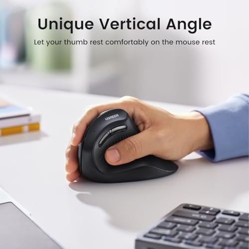 UGREEN UGREENVertical Wireless (Bluetooth 5.0+2.4G) Ergonomic Mouse Bundle with K551 Slim Quiet Wireless Bluetooth 78Keys Keyboard