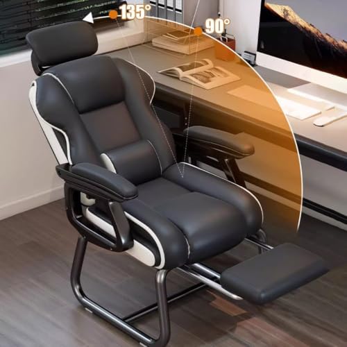 No Wheels Ergonomic Executive Office Chair with Footrest