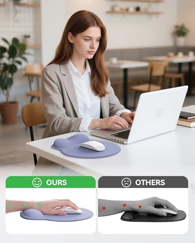 Mouse Pad with Wrist Rest for Desktop Large Ergonomic Mouse Mat(Purple)