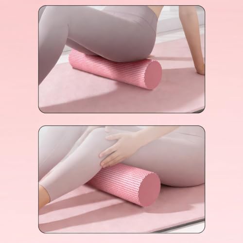12 Inch EVA Foam Roller for Back, Yoga & Balance Exercises – High-Density Massage Roller for Pain Relief, Fitness Recovery Balance Exercises, High-Density (Blue 2)
