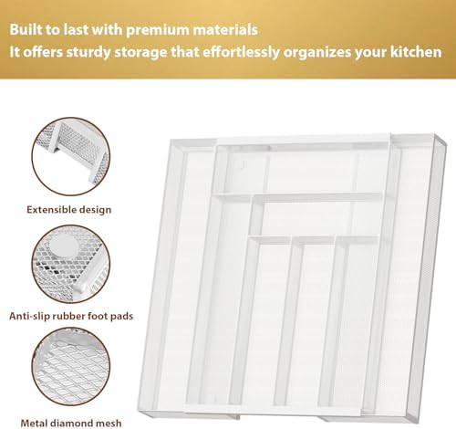 Sedegn Expandable Kitchen Utensil Organizer - 11.6" to 20" Adjustable