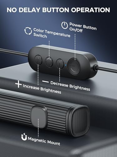 Smiling Shark Monitor Light Bar with Magnetic 3 Color Temperature Dimmable