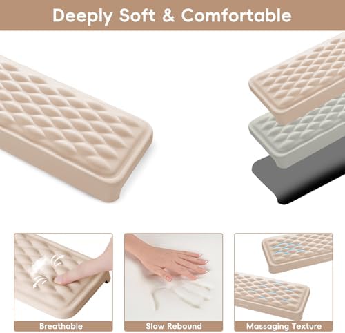 MOSISO Arm Rest for Desk, L-Shaped Desk Elbow Pad for Desk, Apricot