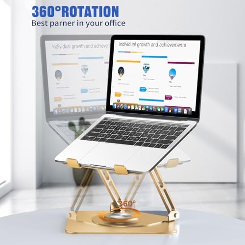 Laptop Stand for desk(360°Rotating),Aluminum laptop Riser for 10-16"Laptops