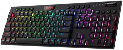 Redragon K618 PRO Wireless Ultra-Thin Gaming Keyboard, Macro & Media Scroll
