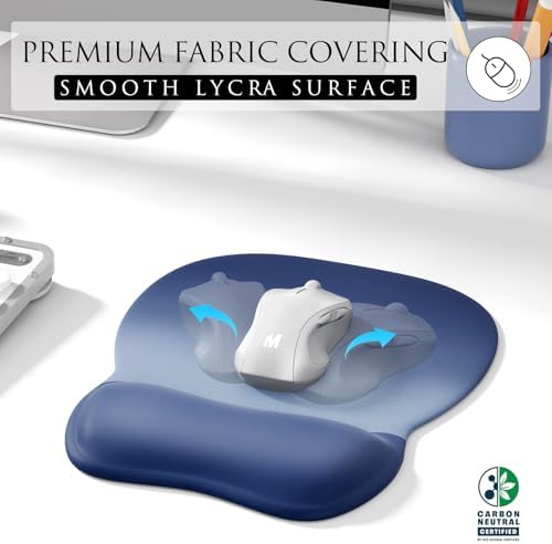 MROCO Ergonomic Mouse Pad with Gel Wrist Rest, 9.4 x 8.1 in, Blue Gradient