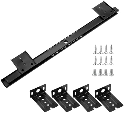 KUMGROT Under Desk Keyboard Tray Slides, 14 In Computer Drawer Tray, Black