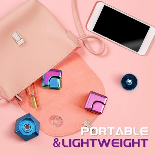 Dilabnba Fidget Spinner Cube Toys for Kids Adults, Metal EDC Sensory Focus 2 in 1 Toy, Mini Gadget Finger Toy Stress Relief Easter Stuff Desktop for Boy Girl Woman (Pink)