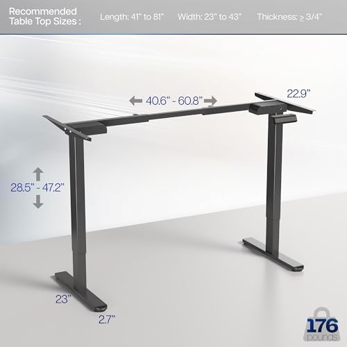 VIVO Black Dual Motor Electric Standing Desk Frame, DESK-V122EB
