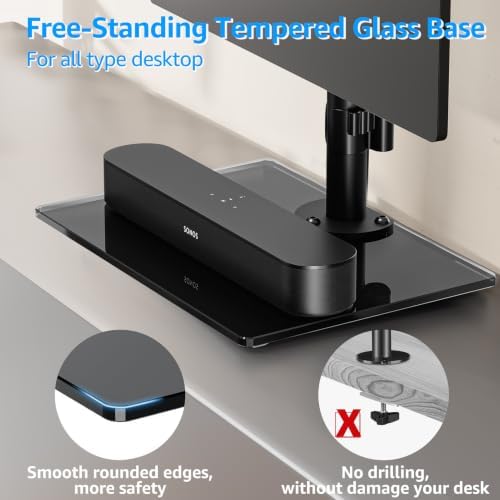 MOUNTUP Monitor Stand for Desk, Freestanding Monitor Mount Fits 13-32 inch Screen up to 19.8 lbs, Screen Stand with Swivel, Height, Rotation Adjustment, VESA Mount 100 x 100mm, 75 x 75mm