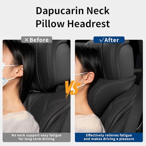 Headrest Car Neck Pillow for Driving Memory Foam Black, 1 Pack