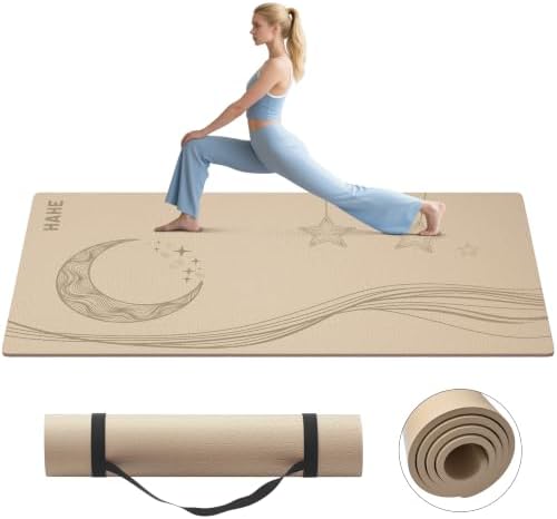 HAHE Extra Wide Yoga Mat, 72"x40"x0.4"Thick, Large Exercise Mats