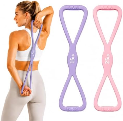 AZALEA Figure 8 Resistance Bands, Silicone Stretch Bands with Handles