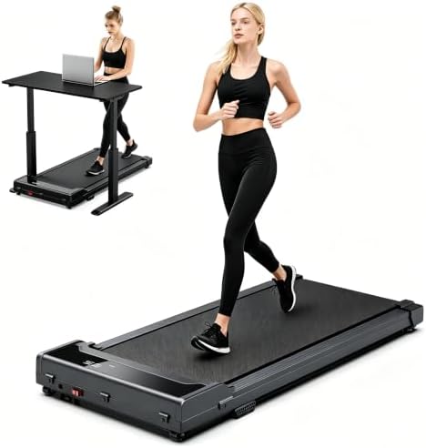 Walking Pad Treadmill for Home - Under Desk Walking and Running with Remote Control Portable Electric Machine Adjustable Slim Compact with 0.6-4.0MPH Modes Max up 265 Lbs for Home Office