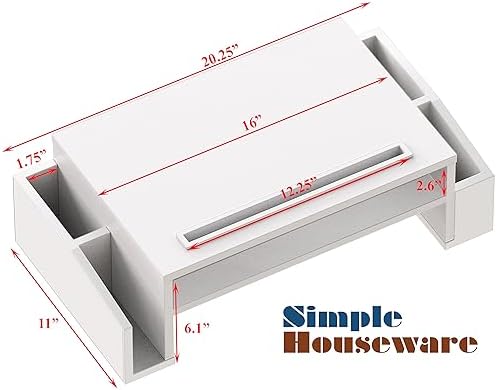 Simple Houseware Desk Monitor Stand Riser w/ Adjustable Tray, White