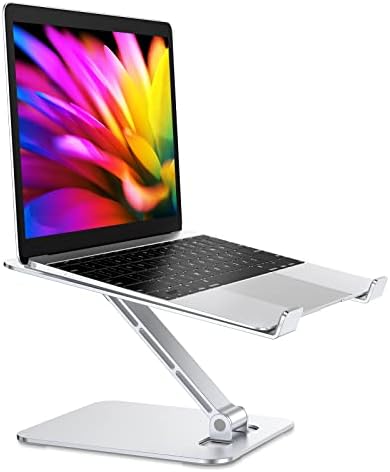 RIWUCT Aluminum Alloy Laptop Stand for Desk, Foldable Laptop Riser Holder