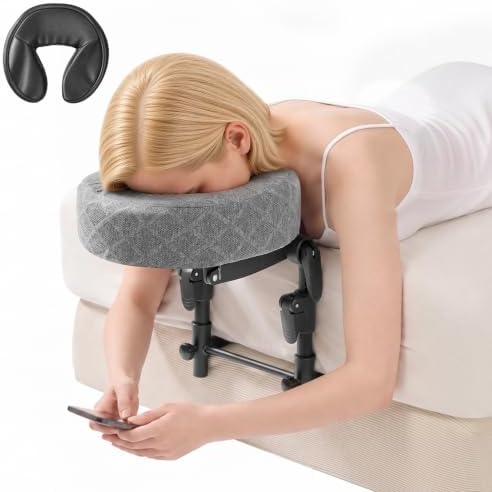 Massage Headrest for Bed, Bed Massage Head Holder & Face Cradle with Pillow