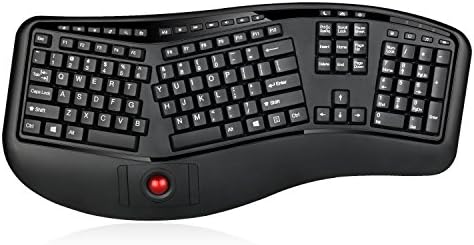 Adesso 2 in 1 Wireless Ergonomic Keyboard, WKB-3500UB, Black