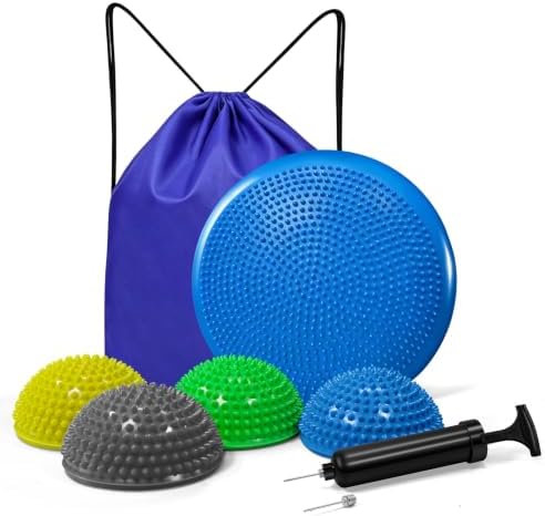 biguphate Wobble Cushion Set with Hedgehog Balance Pods & Pump