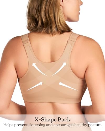 HSIA Posture Bras for Women Front Closure No Underwire Back Support Bra