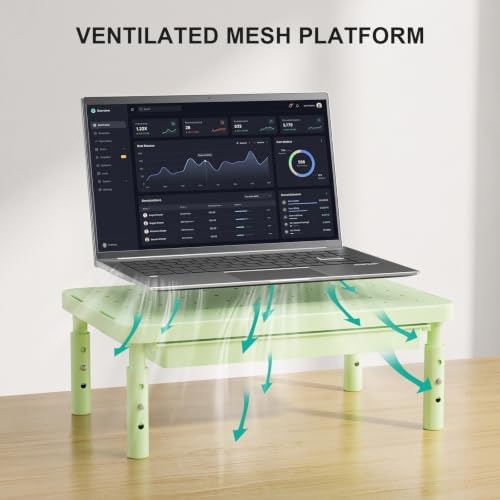WALI 3 Height Adjustable Computer Monitor Stand with Storage, up to 44 lbs