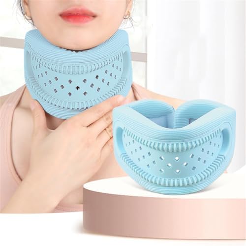 Neck Brace for Neck Support and Pain Relief, Silicone Foam Cervical Collar Wrap Keep Vertebrae Stable for Relief of Cervical Spine Pressure (Blue)