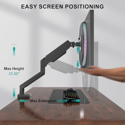 WALI Adjustable Single Monitor Arm for 13-34 inch Screens, up to 26.4 lbs