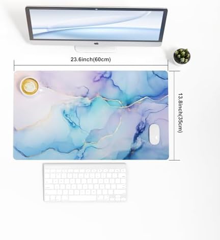 QIYI PU Leather Large Mouse Pad, Waterproof Desk Mat, 23.6" x 13.8", Fluid