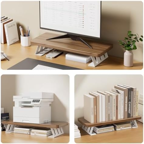 Monitor Stand Riser, 24 Inch Wood Desk Monitor Riser for Laptop/PC/Printer