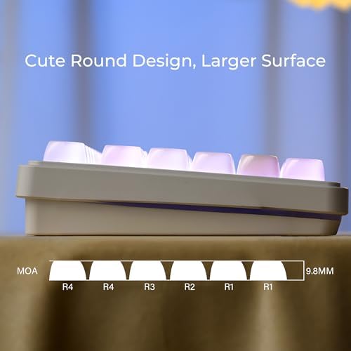 OHY Japanese Keycaps,XVX MOA Profile Minimalist Mac Style Keycap Set, Custom Cute Ceramic-Textured Keycaps for MX Switches Mechanical Keyboard-White Chocolate （Only Keycaps）