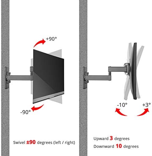 SIIG TV Monitor Wall Mount for Most 13" to 27" LCD Plasma Flat Screen Monitors up to 33lbs - VESA 75x75mm / 100x100mm - Full Motion Articulating Adjustable Extension Arm