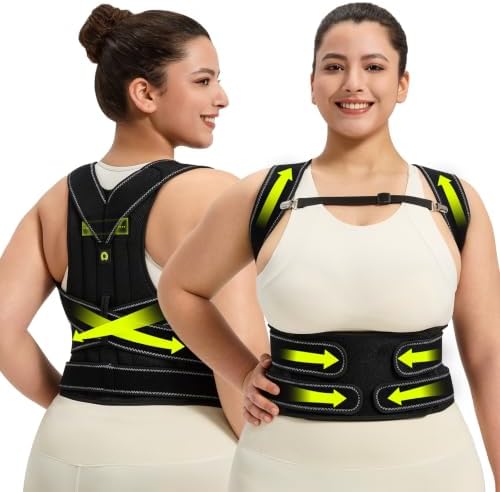AOFIT Posture Corrector Back Brace for Women Under Clothes, Black, S
