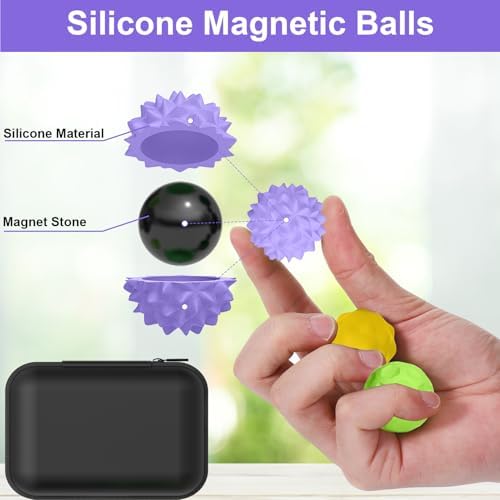 BUSOHA Silicone Magnetic Fidget Balls - 8 Pack Fidget Toys for Adult