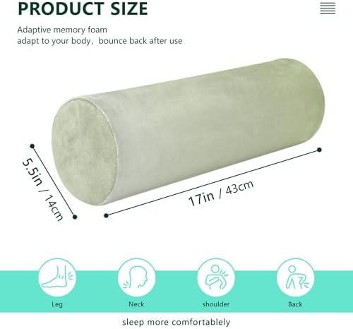 Yoga Meditation Bolster Pillow Neck Roll Pillow Insert Round Pillow Insert Cylinder Neck Pillow Back Support Sleeping Pillow Cyan Blue Gradient